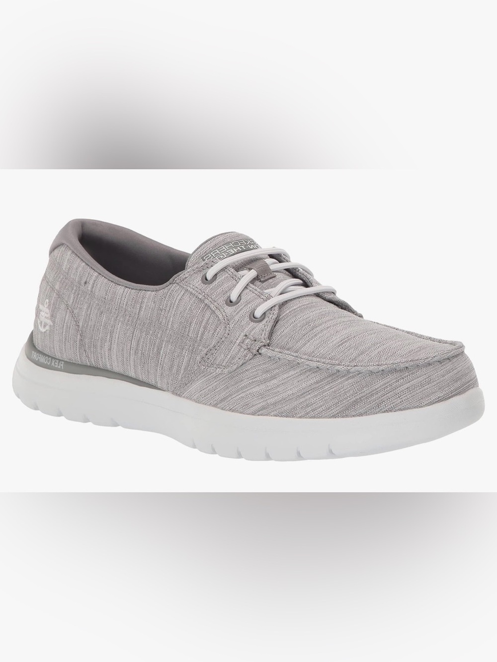 Skechers Women’s Light Gray Knit Lace-Up Sneaker